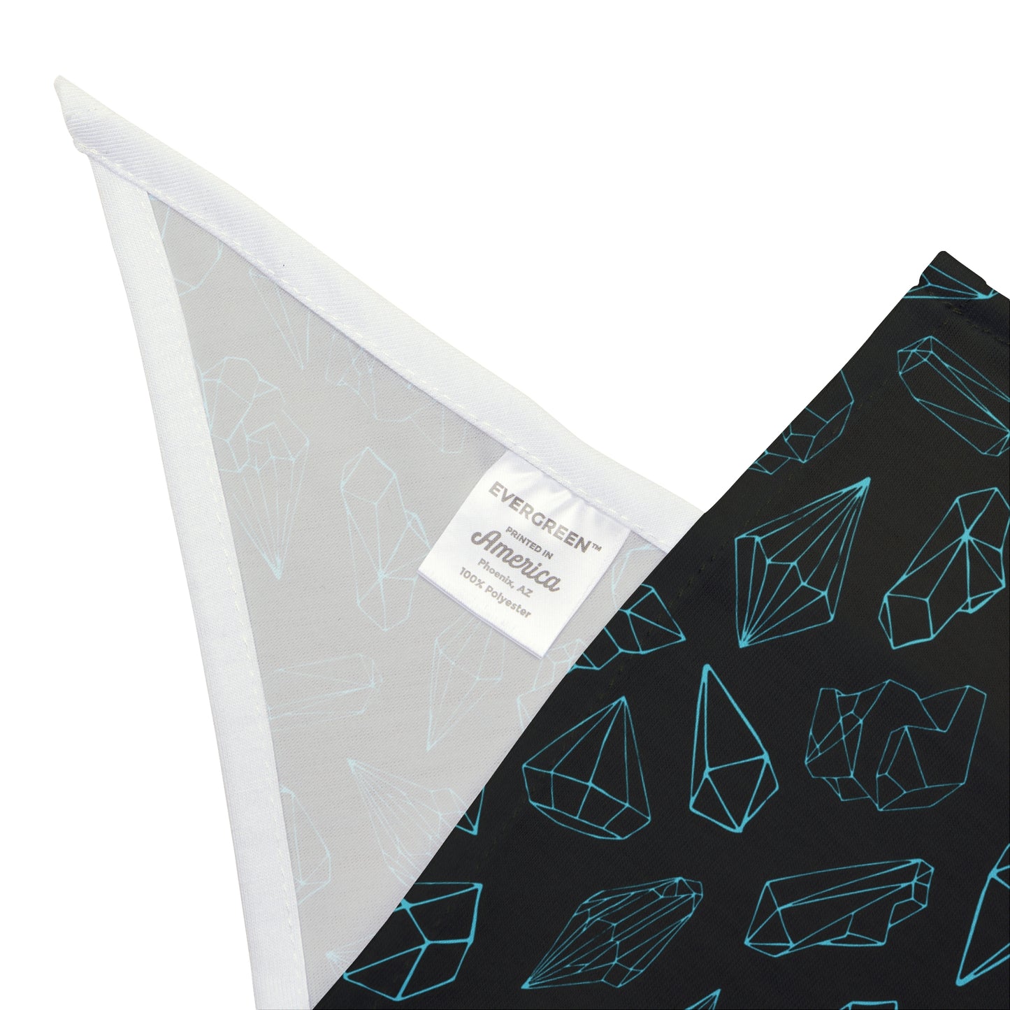 Black with Blue Crystals & Diamonds, Dog Bandana