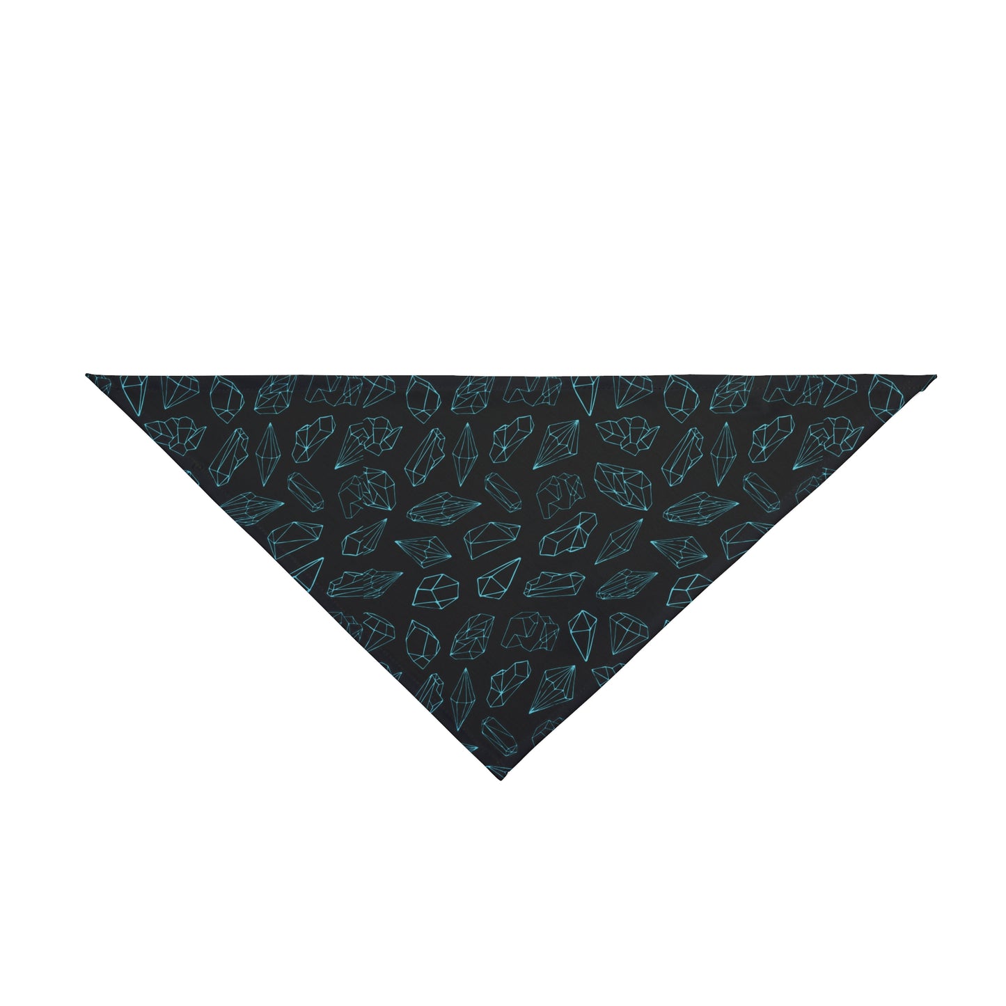Black with Blue Crystals & Diamonds, Dog Bandana