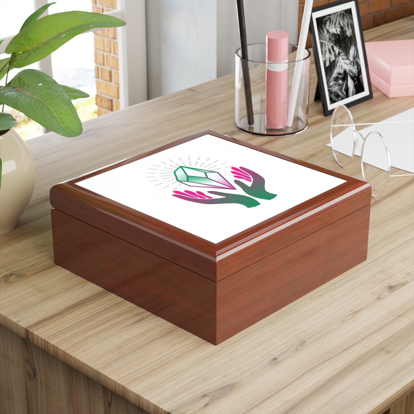 Hands w/ Crystal, Jewelry Box