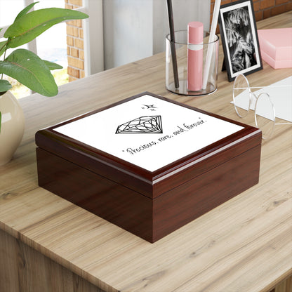 "Precious, rare, and Forever" w/ Diamond, Jewelry Box