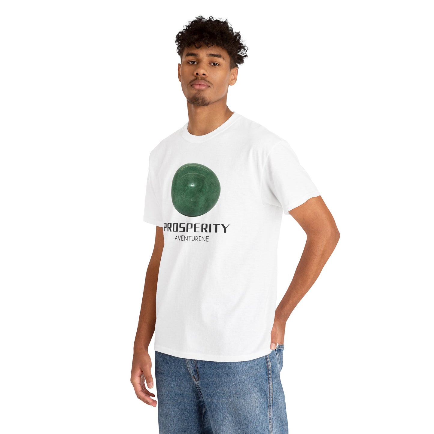 "Prosperity" w/ Aventurine Stone, Heavy Cotton Tee