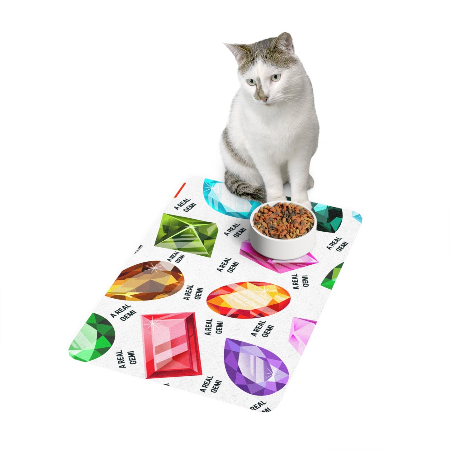 Gemstones, Pet Food Mat (12x18)