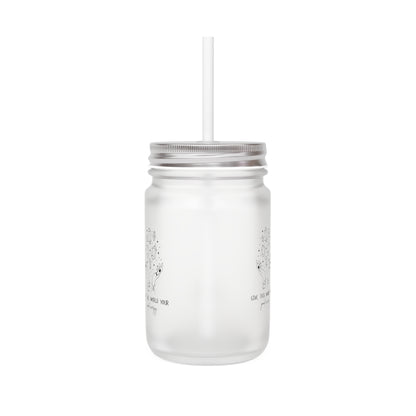 "Give This World Your Positive Energy" Frosted Mason Jar, 12 oz