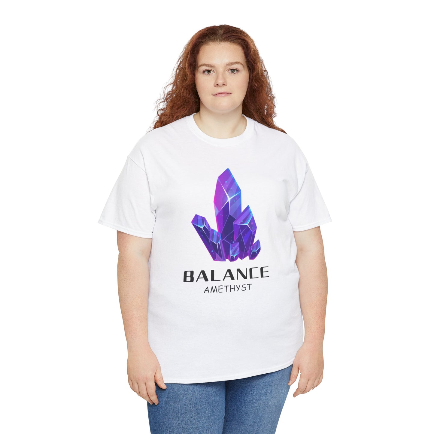 "Balance" w/ Amethyst Stone, Heavy Cotton Tee