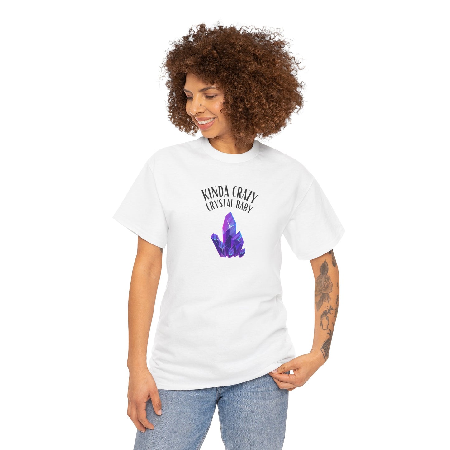 "Kinda Crazy Crystal Baby" w/ Purple Crystal, Heavy Cotton Tee