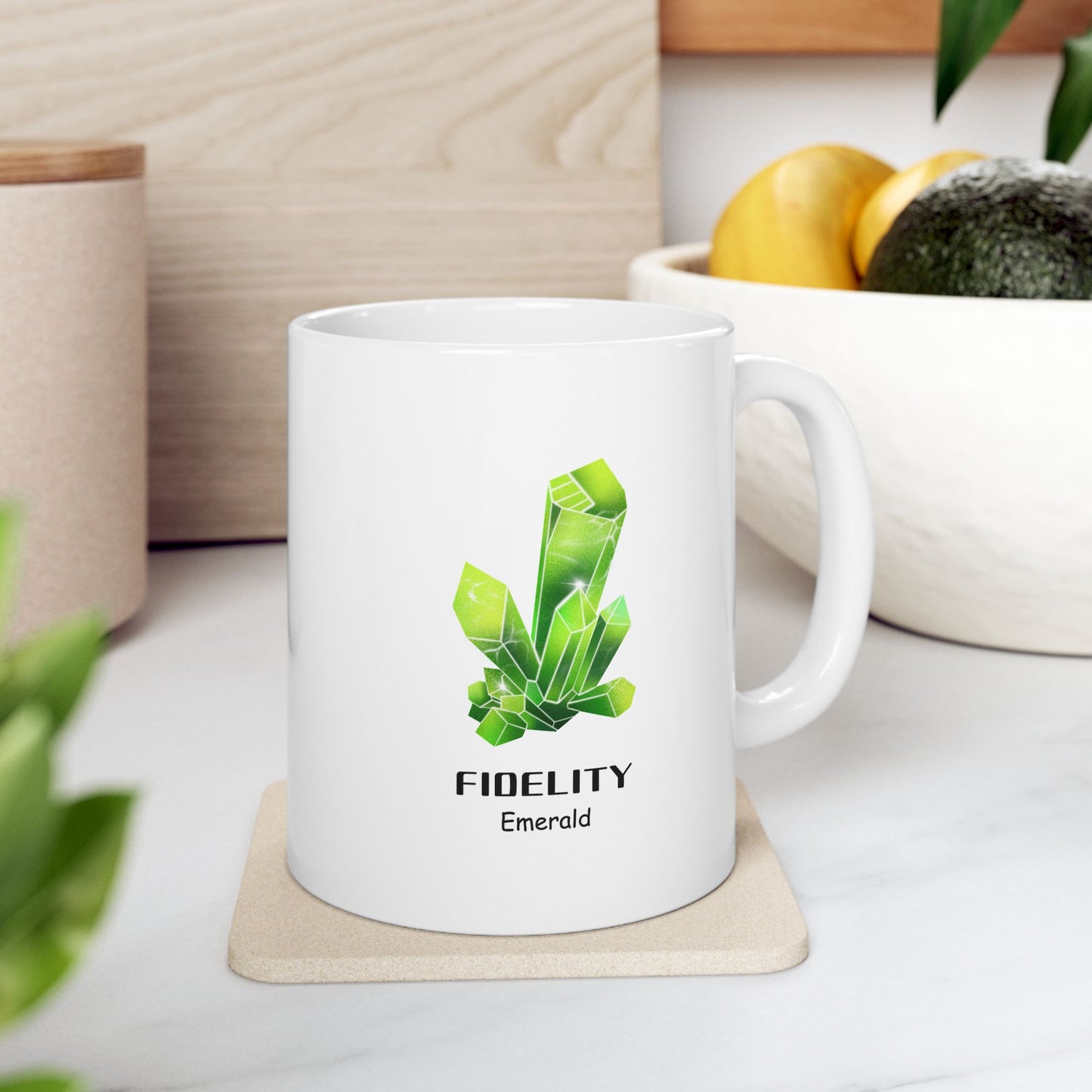 "Fidelity, Emerald" Coffee Cup, 11 oz.