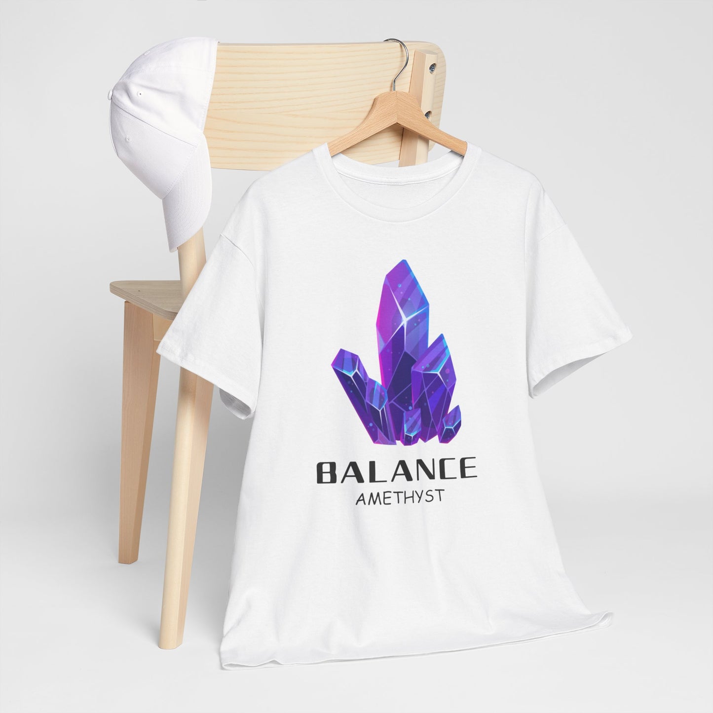 "Balance" w/ Amethyst Stone, Heavy Cotton Tee