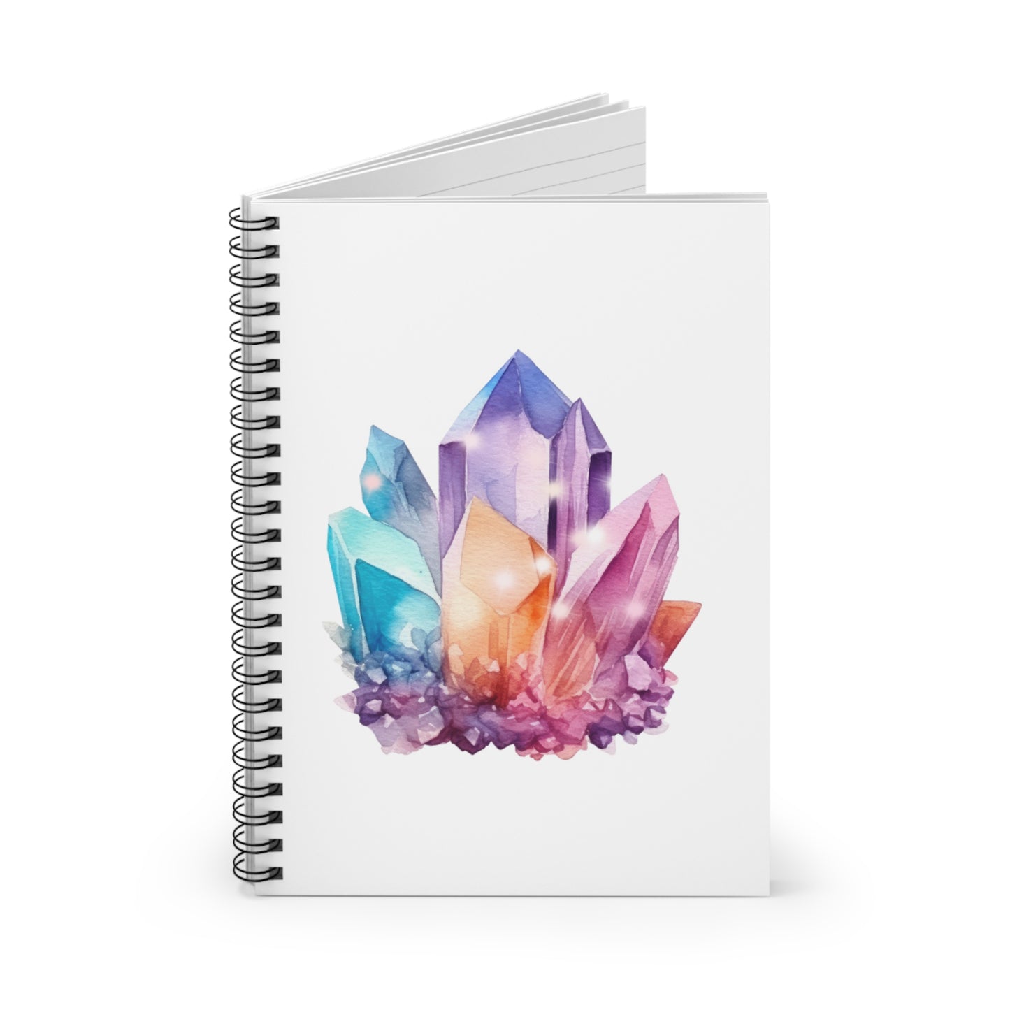 Colorful Crystal Cluster, Spiral Notebook - Ruled Line