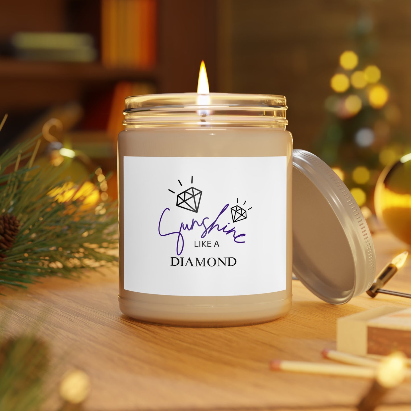 "Sunshine like a Diamond" Soy Candle w/ 9 Scent Choices, 9oz