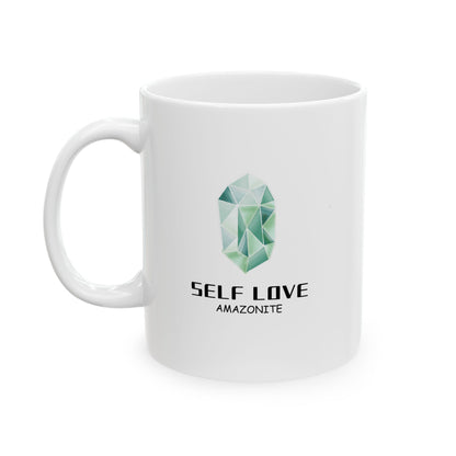 "Self Love, Amazonite" Coffee Cup, 11 oz.