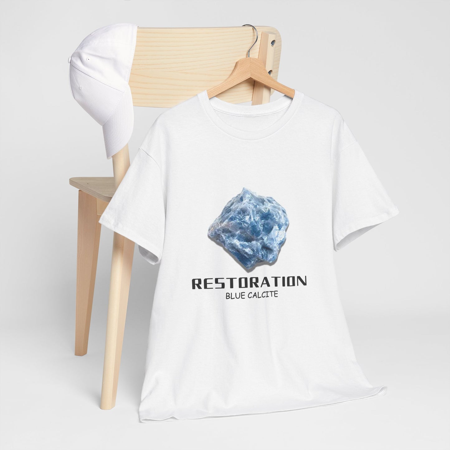 "Restoration", w/ Blue Calcite Stone Heavy Cotton Tee