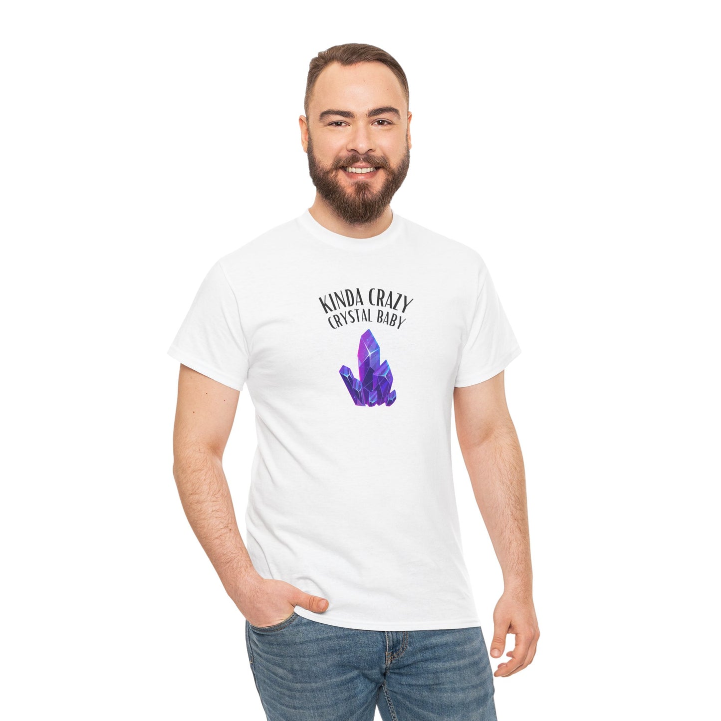 "Kinda Crazy Crystal Baby" w/ Purple Crystal, Heavy Cotton Tee