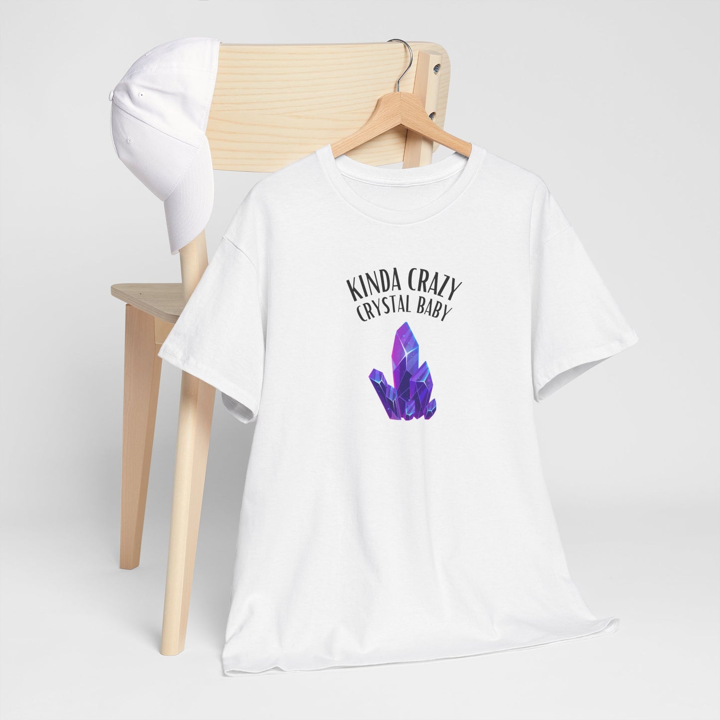 "Kinda Crazy Crystal Baby" w/ Purple Crystal, Heavy Cotton Tee