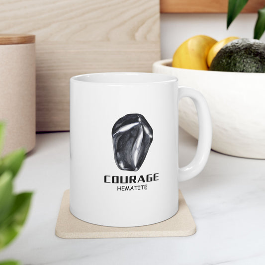 "Courage, Hematite" Coffee Cup, 11 oz.