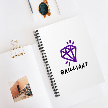 "Brilliant" w/ Purple Diamond, Spiral Notebook - Ruled Line