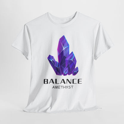 "Balance" w/ Amethyst Stone, Heavy Cotton Tee