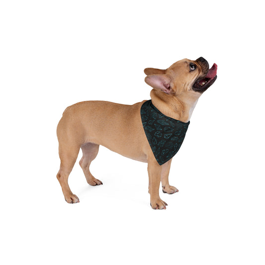 Black with Blue Crystals & Diamonds, Dog Bandana