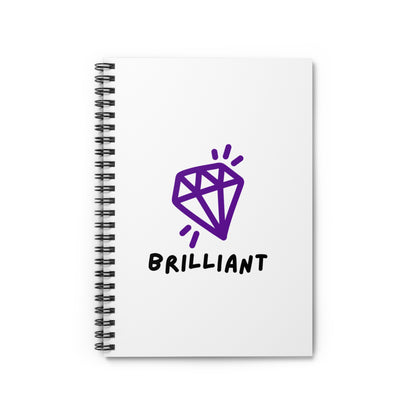 "Brilliant" w/ Purple Diamond, Spiral Notebook - Ruled Line