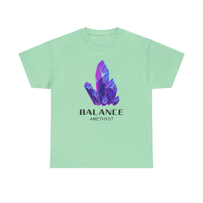 "Balance" w/ Amethyst Stone, Heavy Cotton Tee