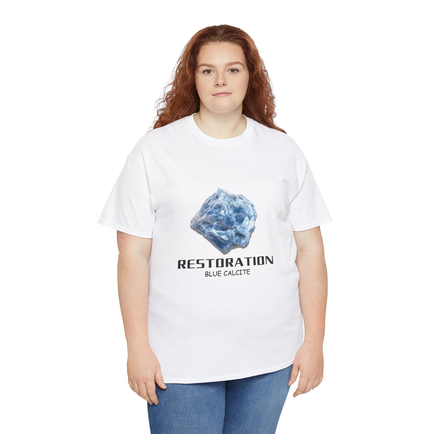 "Restoration", w/ Blue Calcite Stone Heavy Cotton Tee