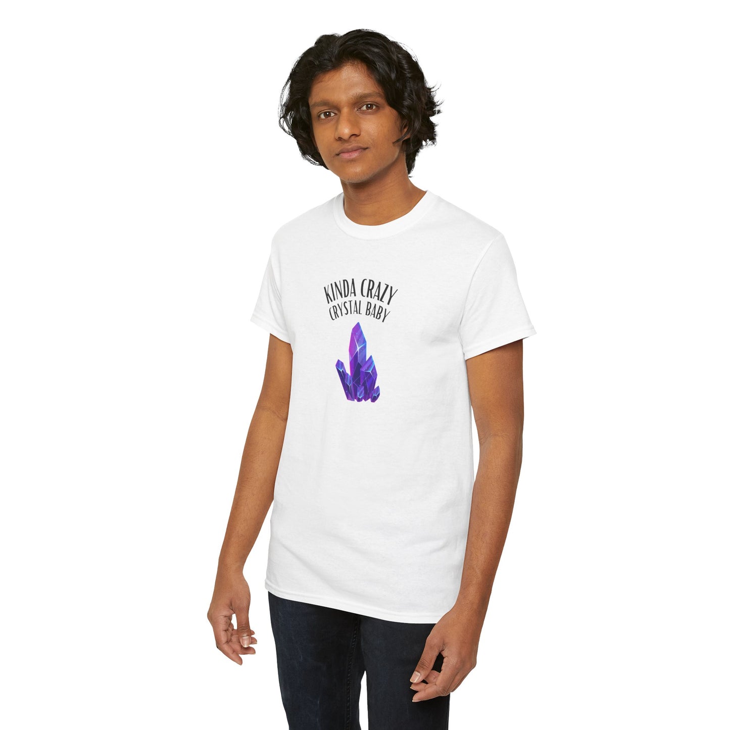 "Kinda Crazy Crystal Baby" w/ Purple Crystal, Heavy Cotton Tee