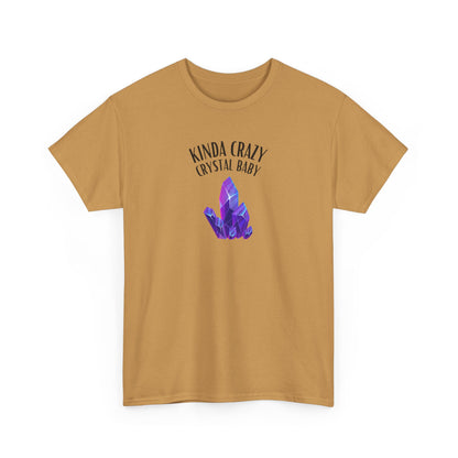 "Kinda Crazy Crystal Baby" w/ Purple Crystal, Heavy Cotton Tee