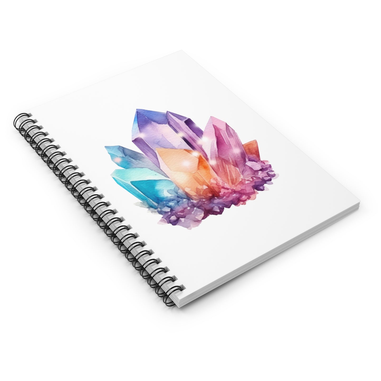 Colorful Crystal Cluster, Spiral Notebook - Ruled Line