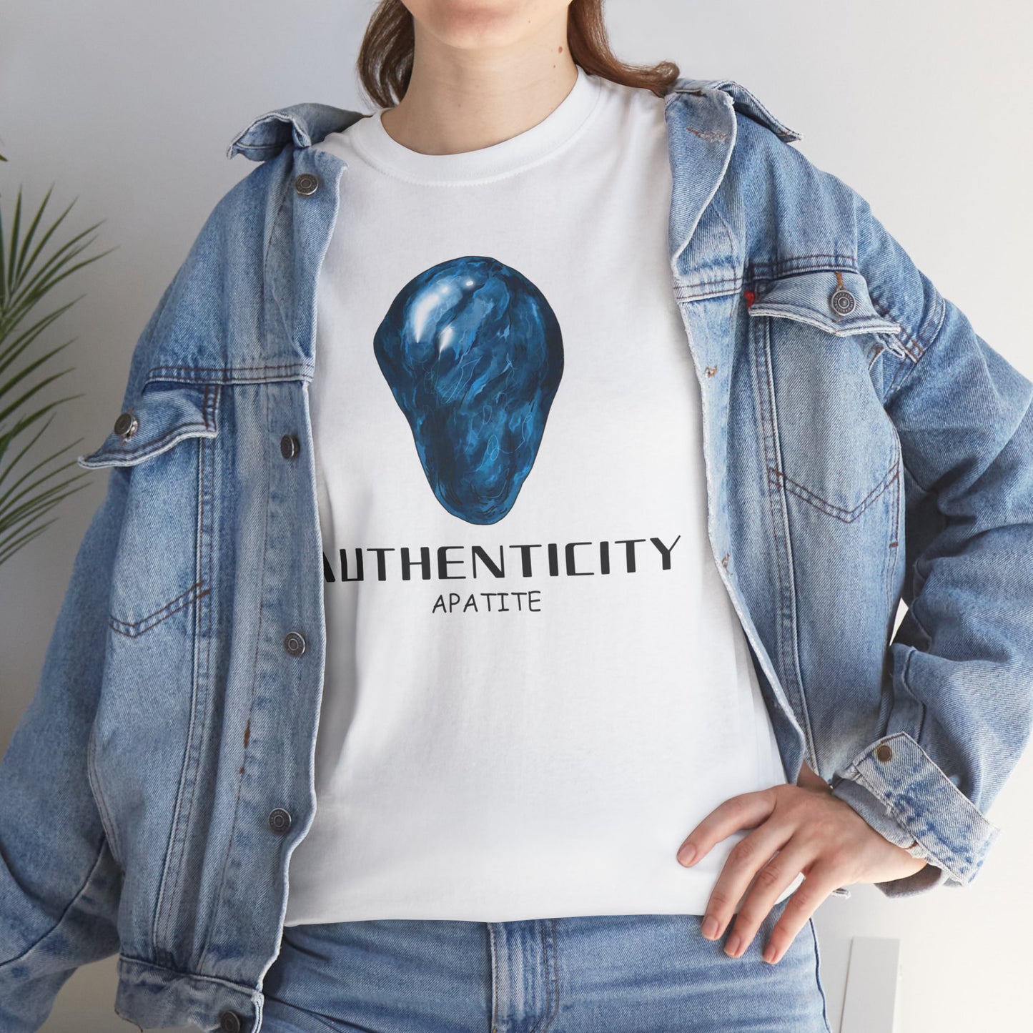 "Authenticity" w/ Blue Appatite Stone Heavy Cotton Tee