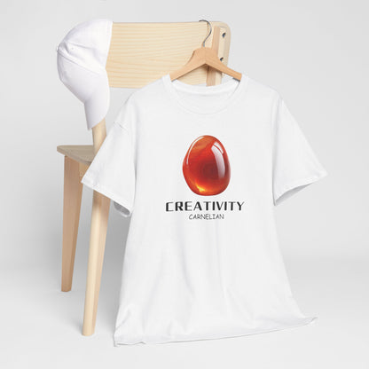 "Creativity", w/ Carnelian Stone Heavy Cotton Tee